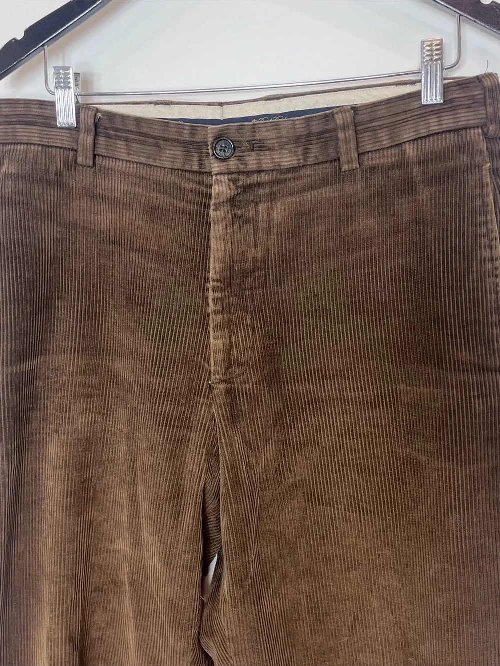 Brooks Brothers Hudson Pants Mens Brown Corduroy Wide Wale Trousers 35x30 Cotton